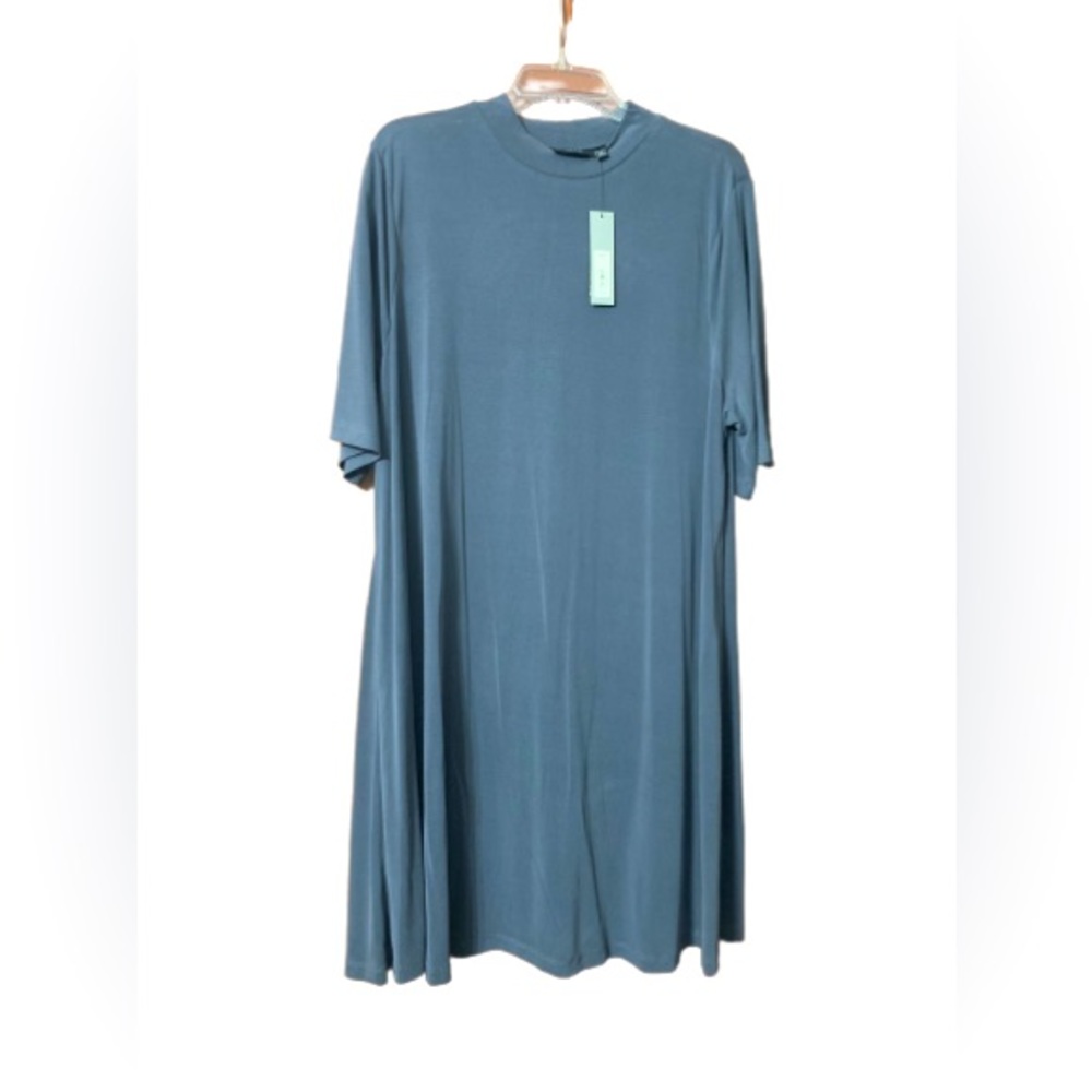Apt 9, Women’s, Mock Neckline, A-line Dress Size 1X, Blue/Gray, Relaxed Fit, NWT
